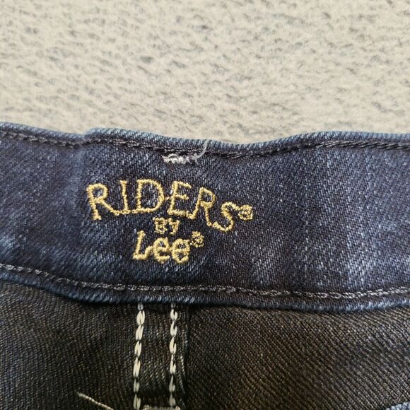 Riders By Lee Womens Size 10 Blue Straight Leg Stretch Distressed Denim - Picture 3 of 11